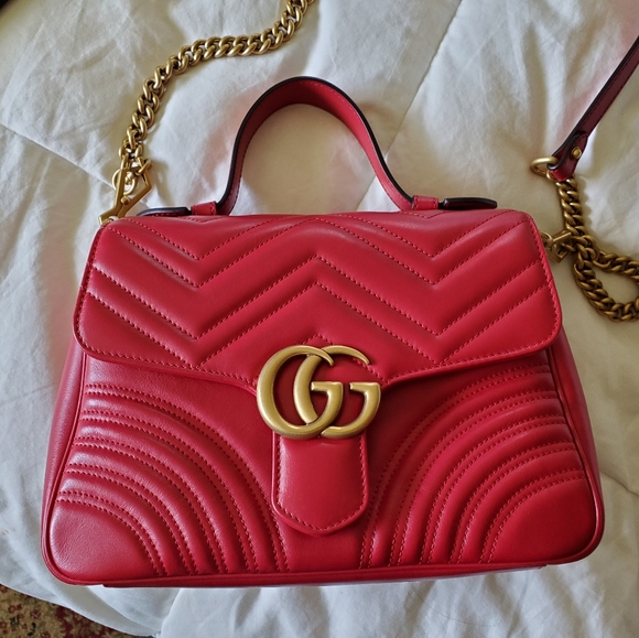 Gucci Handbags - Gucci GG Marmont matelassé top handle bag